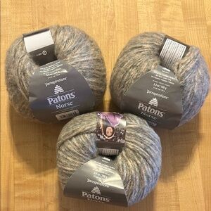 Patons Norse Wool Blend Yarn. 3 Ball Lot.